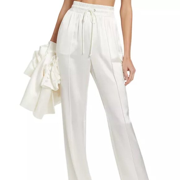 NWT$395 Cinq a Sept Sarie High Rise Cargo Pocket Ivory Track Pants Trousers Sz S - Picture 15 of 16